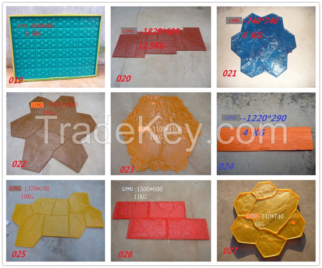 Decorative Rubber PU Concrete Stamp Mold Mould and Handles With Standa