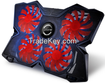 Coolcold Gaming Style Laptop Cooling Pad with 4 LED Light Cooling Fans