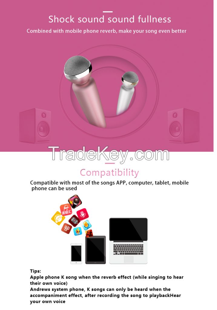 Coolcold Mini Portable Karaoke Microphone For Mobile Phone