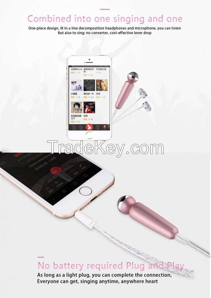 Coolcold Mini Portable Karaoke Microphone For Mobile Phone