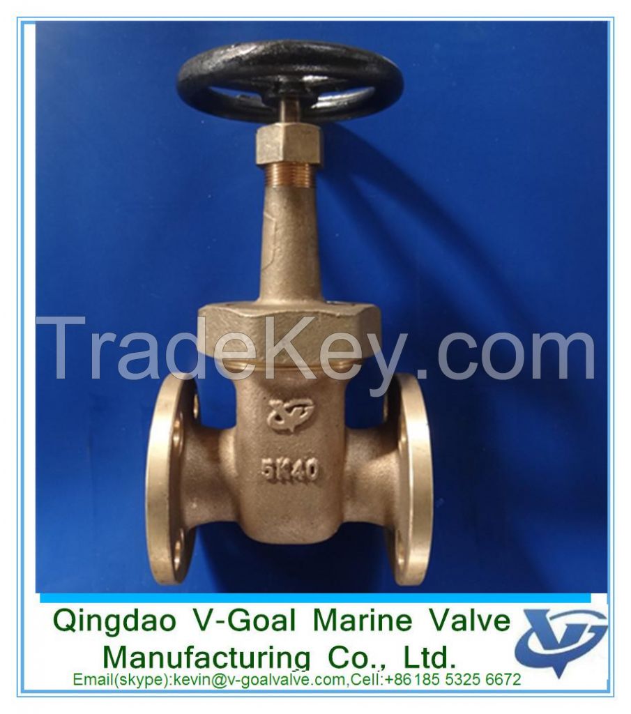 JIS F7367 Cast Bronze Rising Stem Type 5k Gate Valves (Size:15-100)