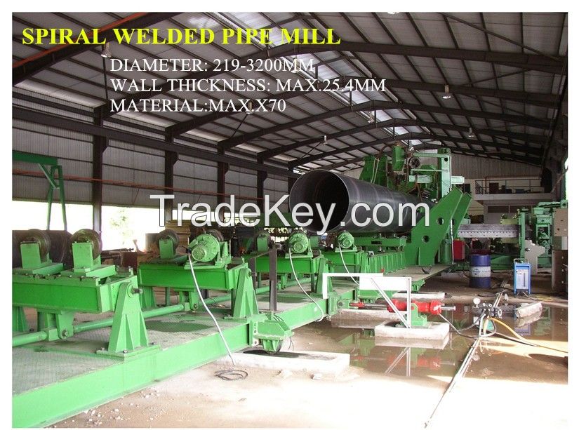 Spiral welded pipe mill