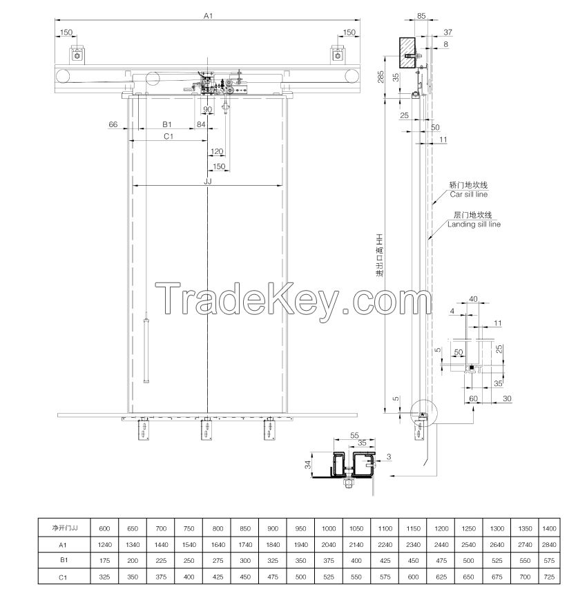  LFâ–ªLSâ–ª211Middle landing door device 