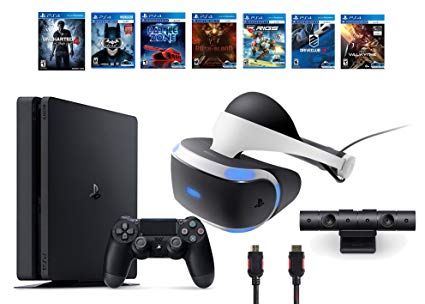 Sony PlayStation 4 Slim VR Launch Bundle - 1 TB - includes VR Headset, PlayStation Camera, Uncharted 4, 7 VR Game Discs