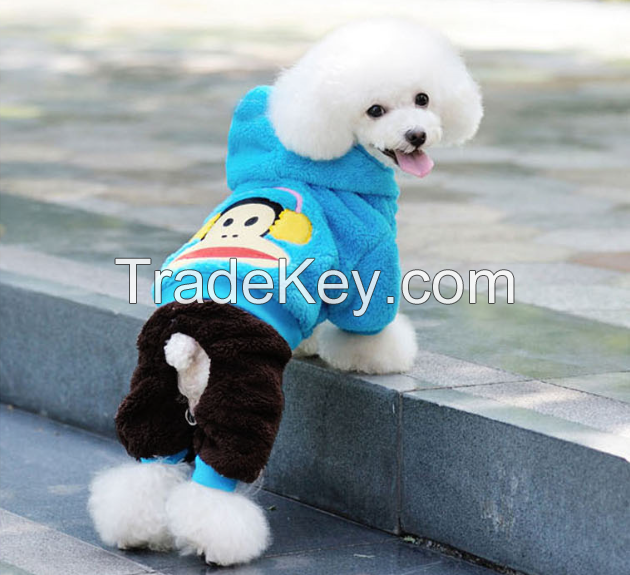 Velvet/cotton fashion warmy dog cloth for winter outdoor and decoration