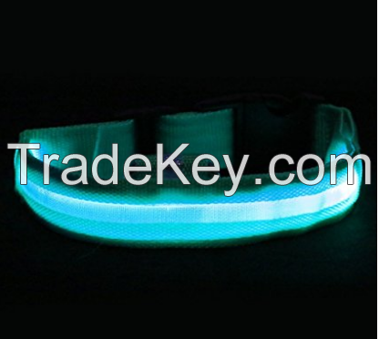 LED Dog Collar - USB Rechargeable Necklace - Makes Your Dog Visible, Safe & Seen, Multicolour with size S M L