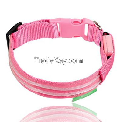 Safety LED Dog Collar    USB Rechargeable with Water Resistant Flashing Light