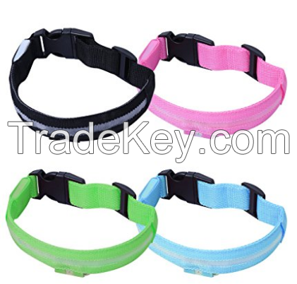 LED Dog Collar - USB Rechargeable Necklace - Makes Your Dog Visible, Safe & Seen, Multicolour with size S M L