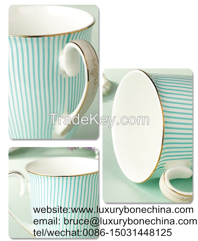 Floral Pattern Luxury Bone China Mug 330ml  Gift