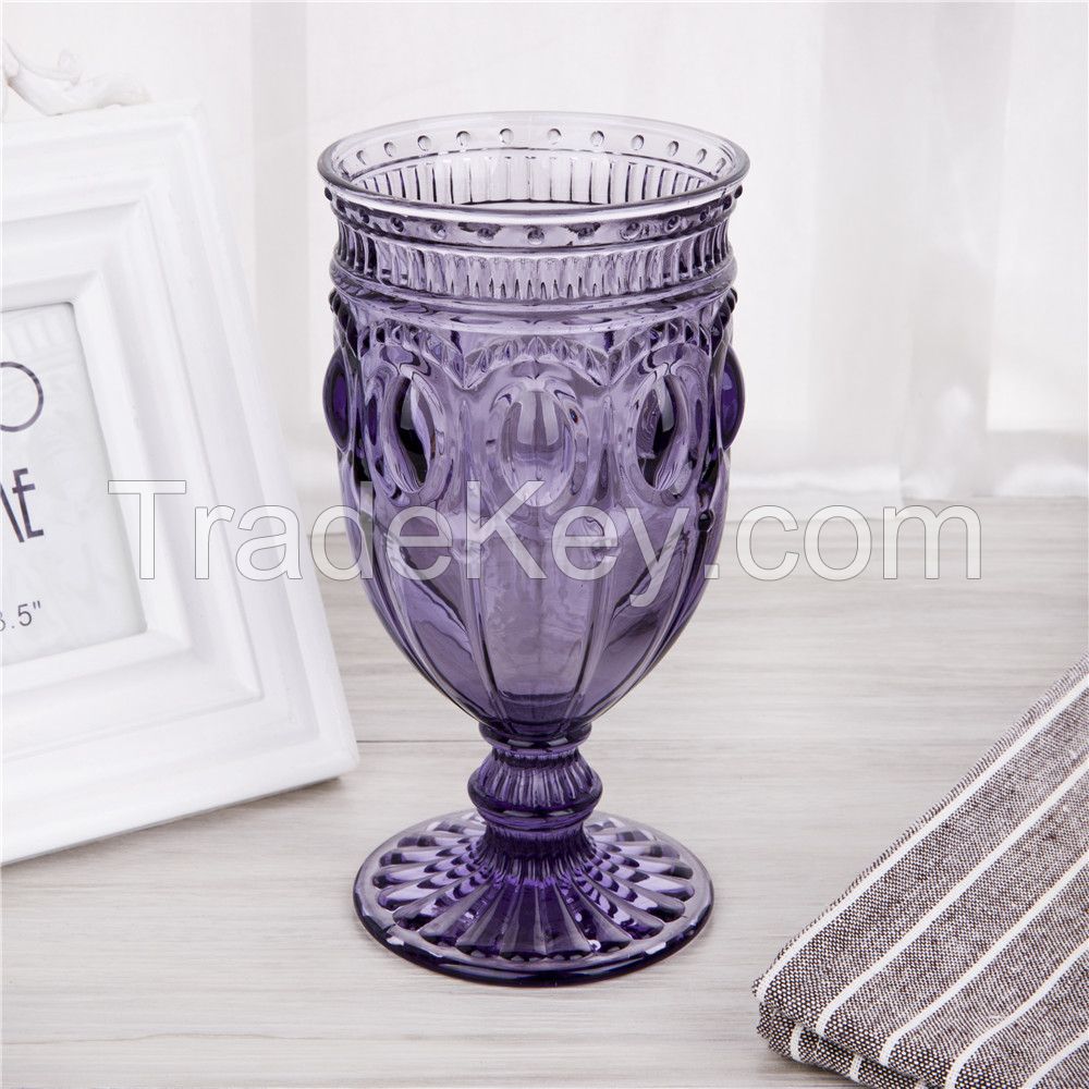 Kingstone purple glass goblet