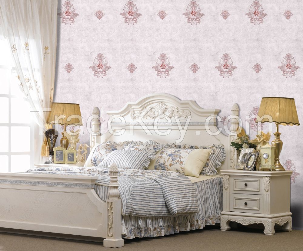 Brand \"Qiteli\"seamless wall fabric wallcloth textile wallpaper wallcovering european style plain embroidery
