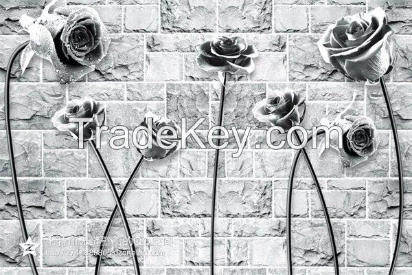 20173D brick hot selling wall mural wall painting wallcovering for decoratrion oil paintings