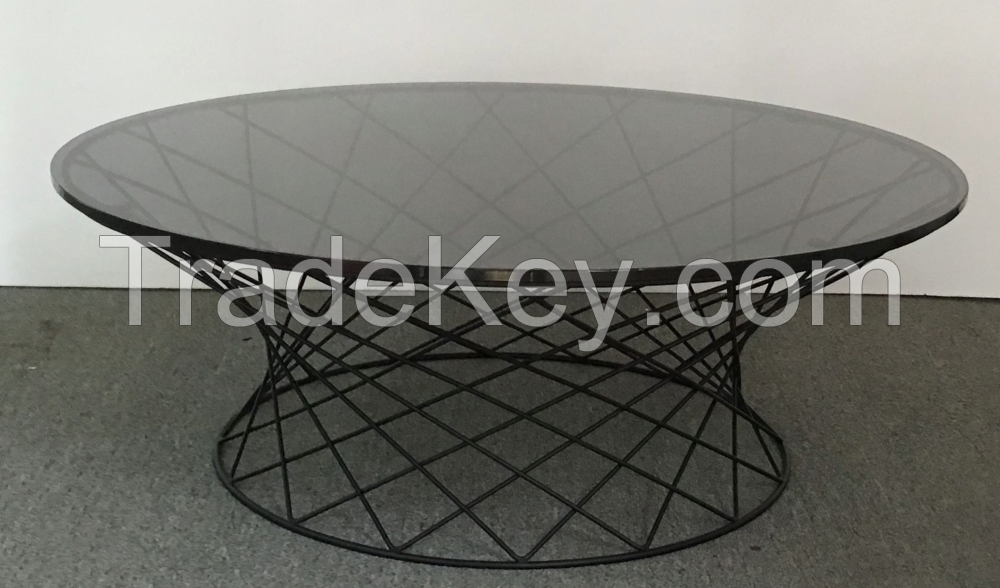 SHIMING FURNITURE MS-3369 Round wooden (MDF) top with iron base classic coffee table