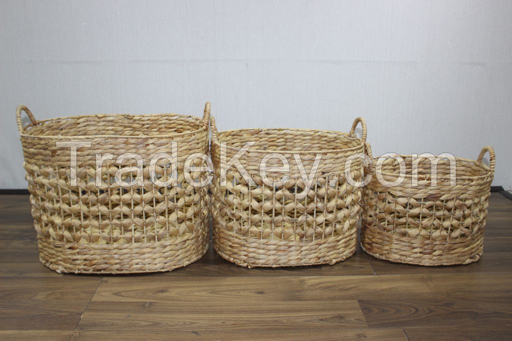 Set of 3 oval water hyacinth baskets SD7992A/3NA