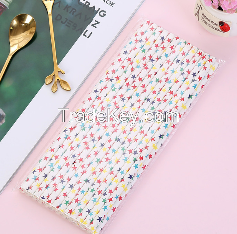 Decorative Paper Straws Summer Party Drinking Straws for Hawaiian Birthday Wedding Party Decoration