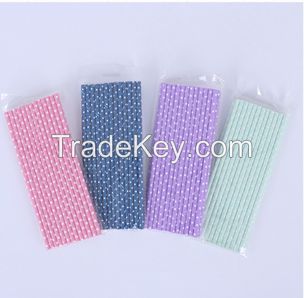 Polka Dot Paper Straws - Eco Friendly Biodegradable Straws