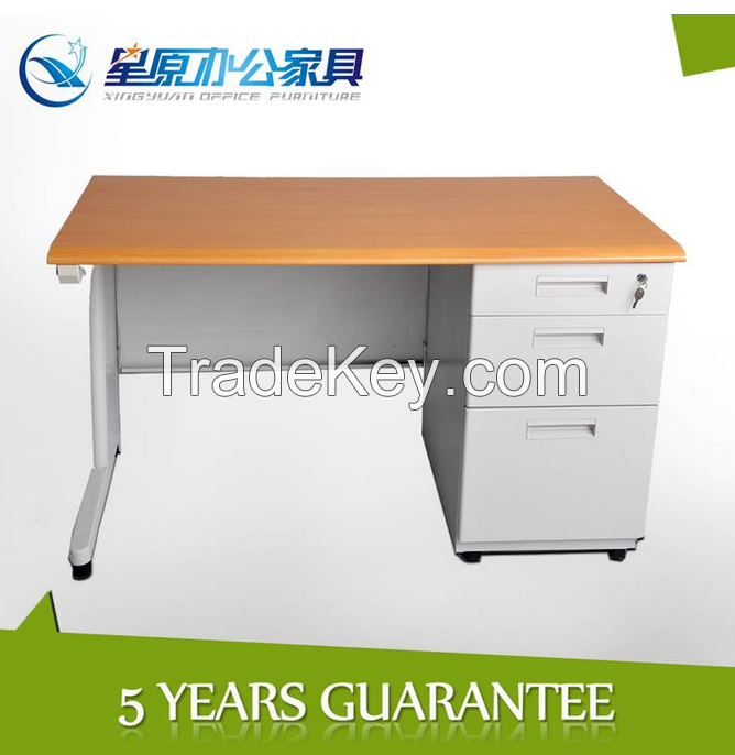 Luxury Fireproof MDF Top Office Desk with Metal Front Panel