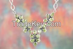 100 % GENUINE 925 SILVER PERIDOT NECKLACE