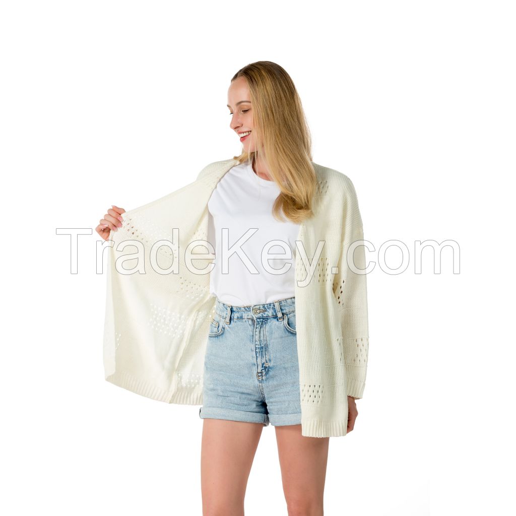 Open Front Crochet Kimono Boho Women's Cardigans Long Sleeve Lightweight Sweaters For Women