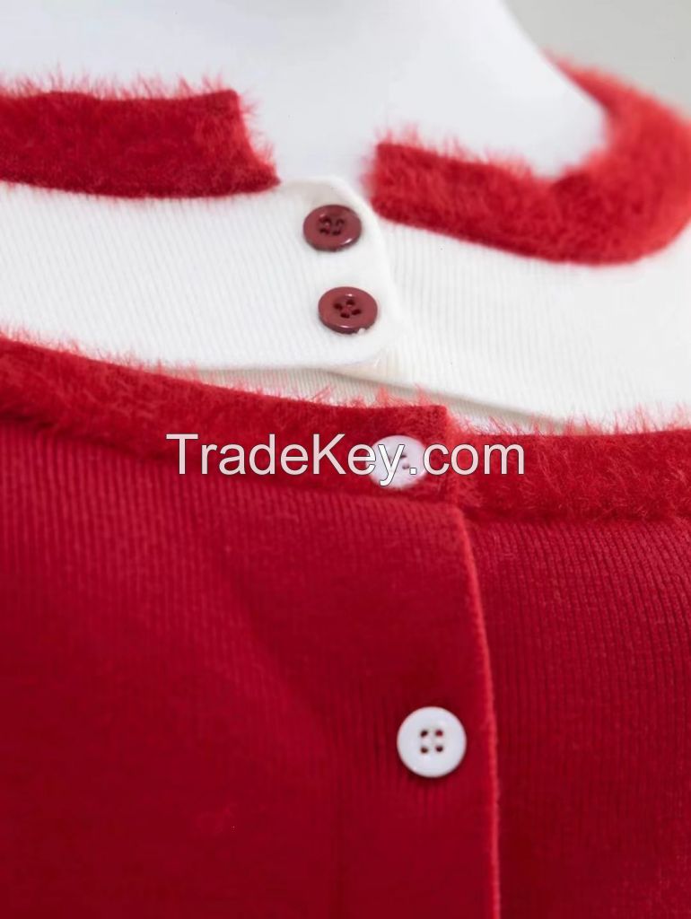 Christmas cardigan button women's sweater