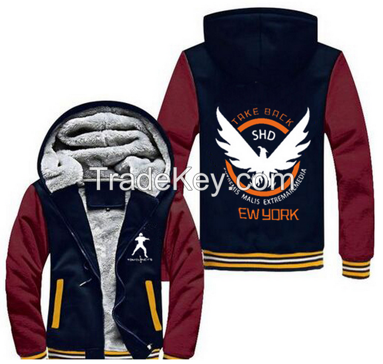 New Winter Jackets and Coats Gundam hoodie Game Hooded Thick Zipper Men cardigan Sweatshirts USA Size fast ship 5-10 days arrive