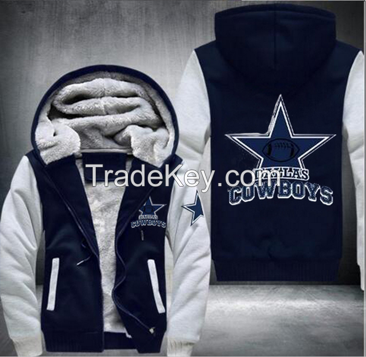 Cowboys Set Tracksuit Hoodies Hip Hop Men Tops Bottoms Thicken Zipper Fleece Sweatshirts Plus Size