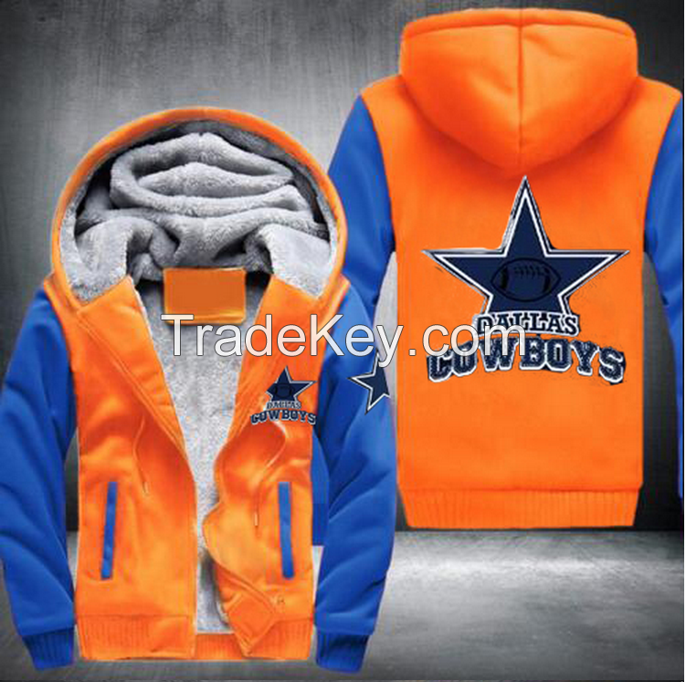 Cowboys Set Tracksuit Hoodies Hip Hop Men Tops Bottoms Thicken Zipper Fleece Sweatshirts Plus Size