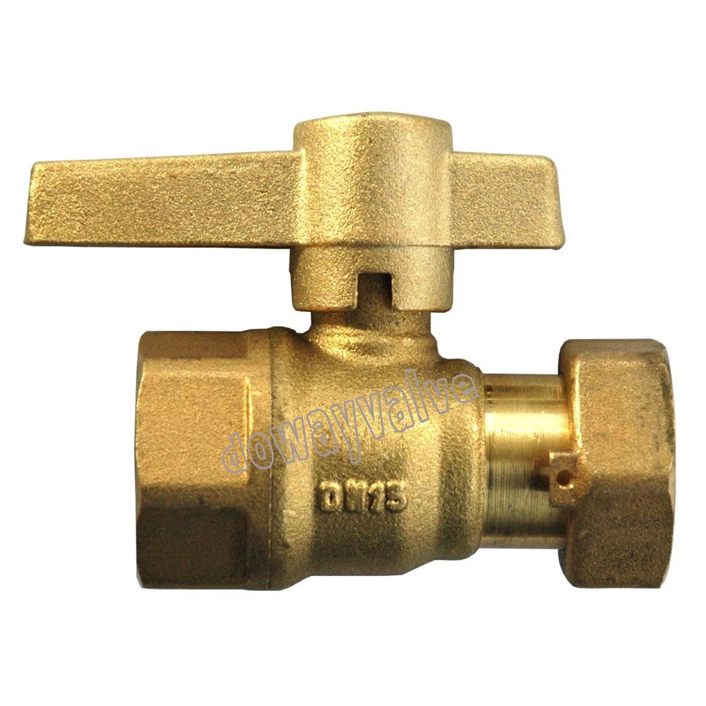Female Brass Straight Type Water Meter Valve