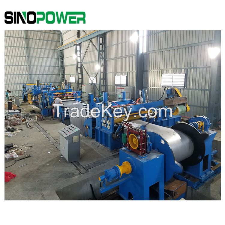 Steel strip and sheet coil slitting line for different width