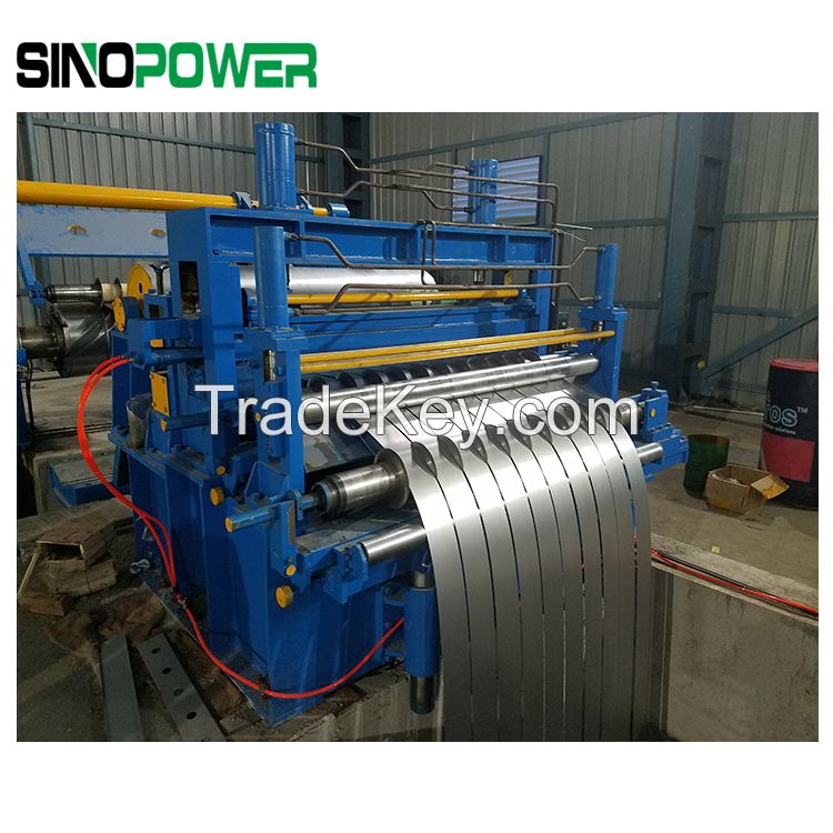 Steel strip and sheet coil slitting line for different width