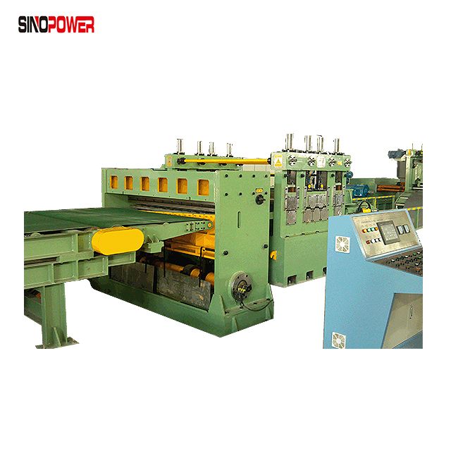 Metal plate cutting to length machine