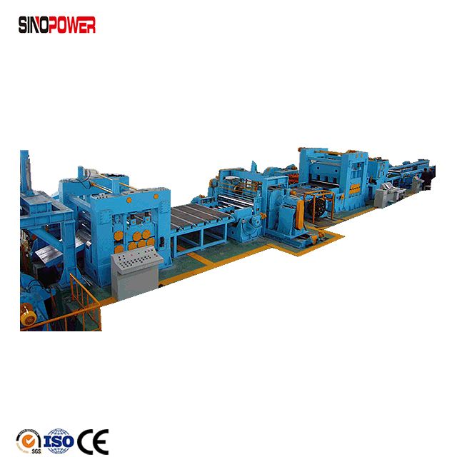 Metal plate cutting to length machine