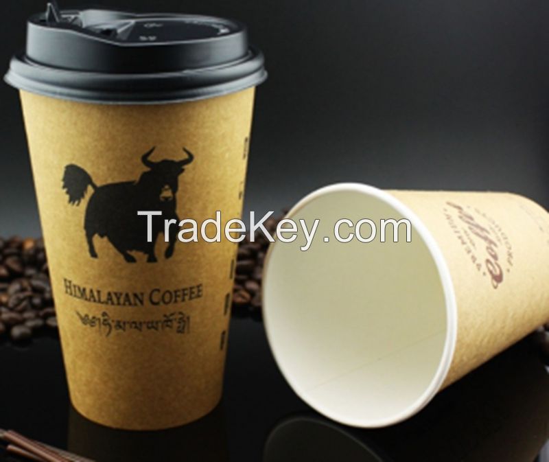 Eco friendly PLA lined 8oz double wall printed paper coffee cup