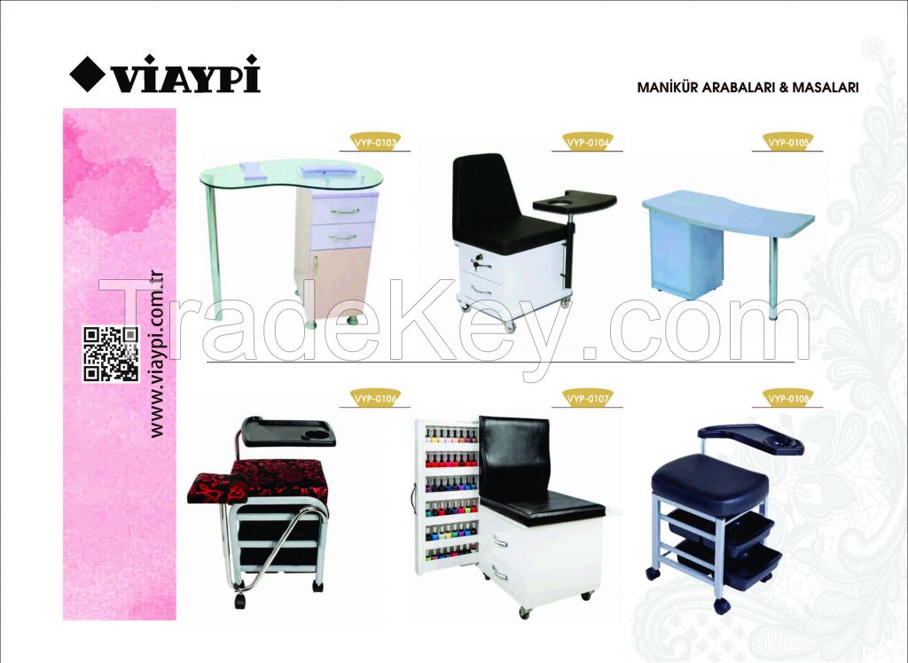   Pedicure Chairs , SPA , Manicure Chair, pedicure and manicure chair , Manicure Trolley , pedicure Tables ,Viaypi Company , Barber Chairs , Turkey , Hair Washing Shampoo Chairs 