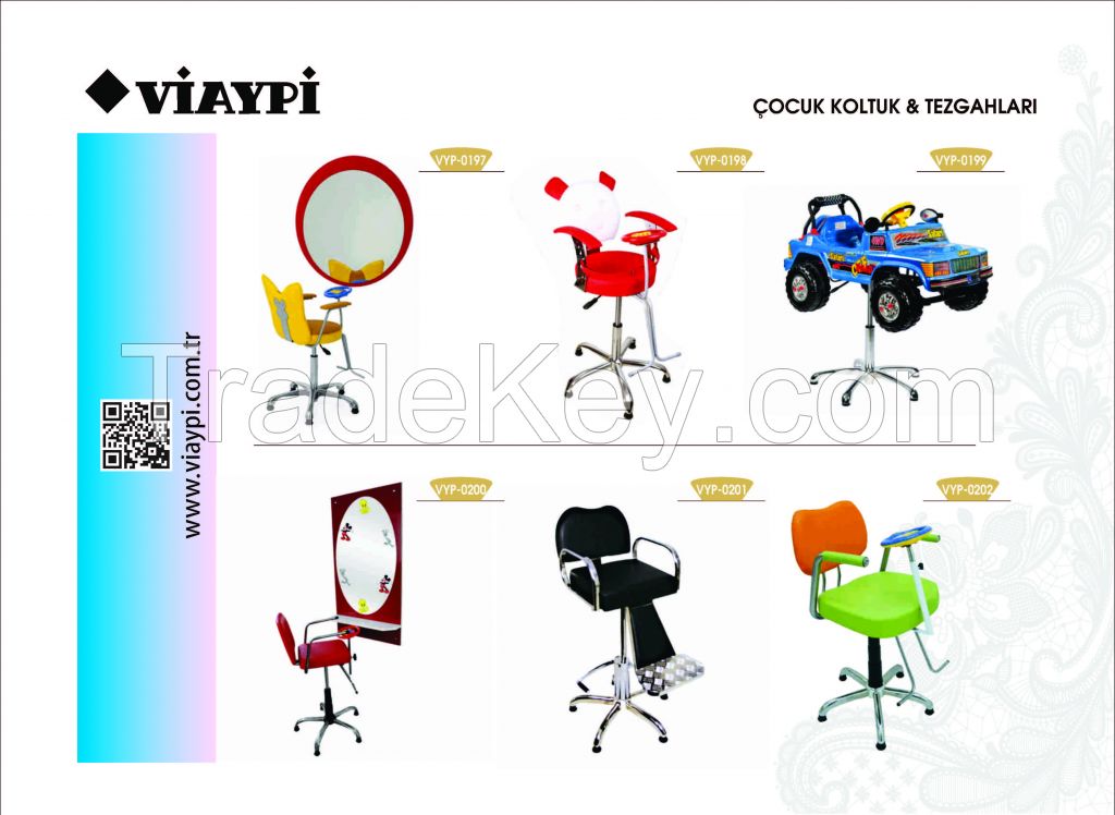 Children  s Barber Chair , Kids Barber Chair , Children hairdressing Mirrors , Children hairdressing benches, Kids  Hair Styling Chairs , Viaypi Company , Barber Chairs , Hair Washing Shampoo Chairs