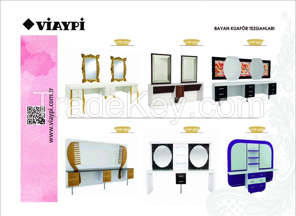 Beauty Salon Mirrors , Salon Mirrors For Hairdressers , Hairdressing Benches , Barber benches , Viaypi Company , Barber Chairs , Men      s hairdressing benches, Women hairdressing benches , Hairdressing Tables , Barber Tables