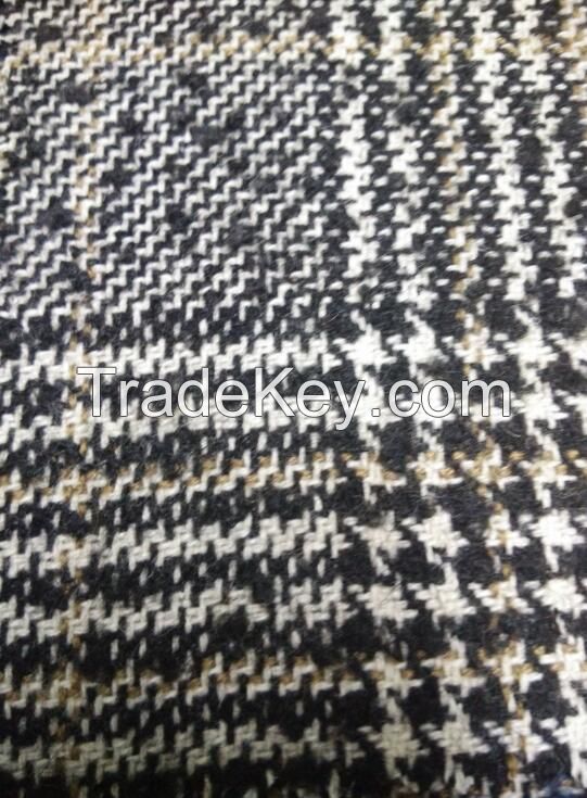 2017 hot sales fashionable woven houndstooth wool fabric 40%wool,20%acrylic,40%ployester BS722011