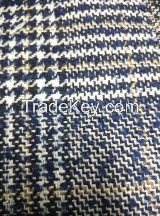 2017 hot sales fashionable woven houndstooth wool fabric 40%wool,20%acrylic,40%ployester BS722011