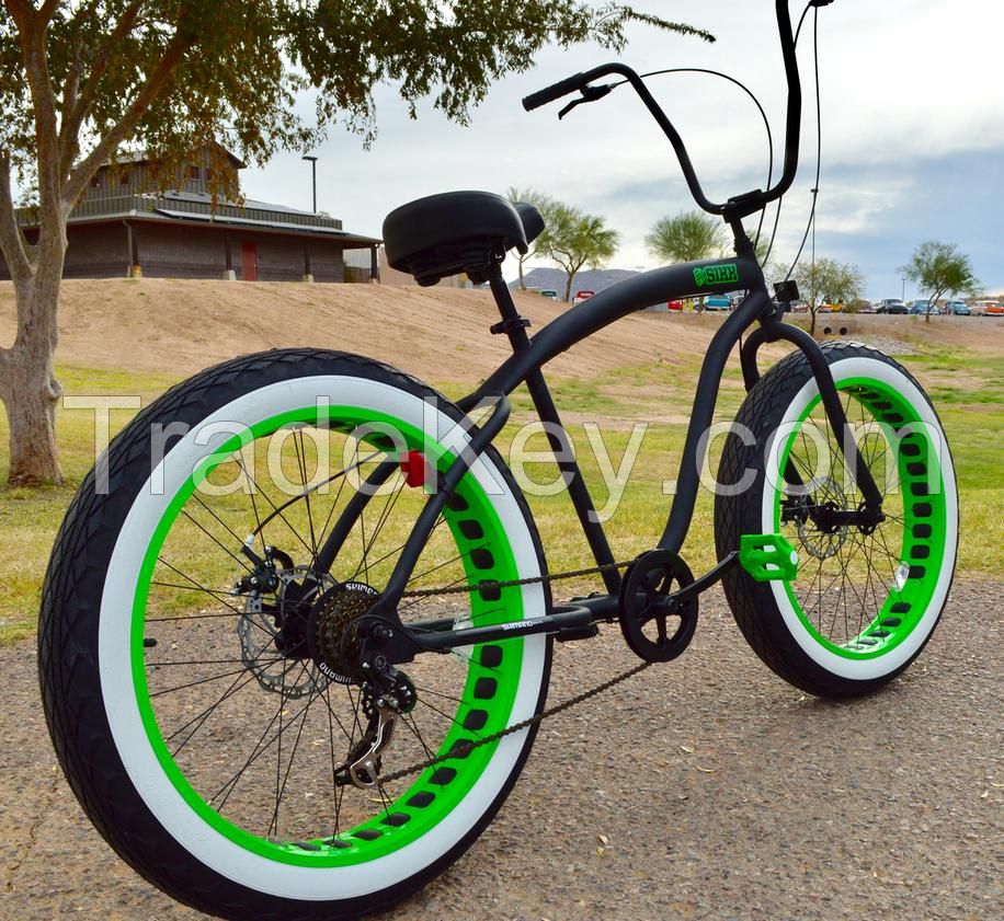 Brand New Aluminum Alloy Frame All Kinds of Size Men Beach Cruiser Fat Tyre Bicycles Free Shipping