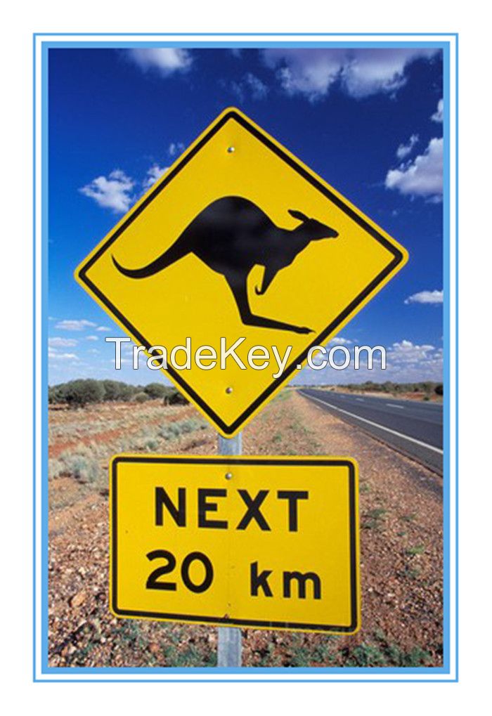 Australia road traffic animals ahead sign, Argentina road traffic animals ahead signal