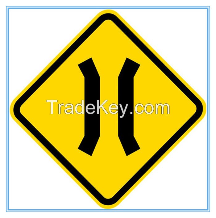 Brazil road traffic narrow bridge sign, Brazil road traffic narrow bridge signal