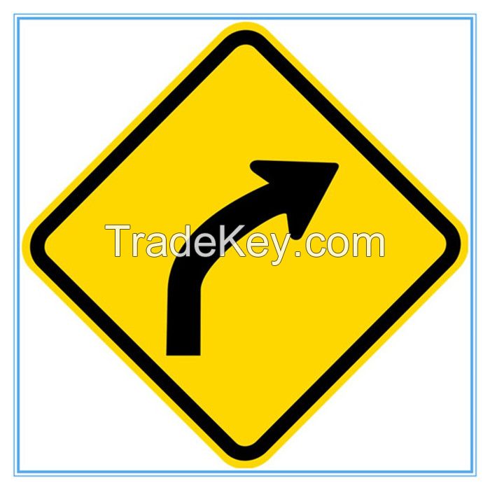 Brazil road traffic curve to right sign, Brazil road traffic curve to right signal