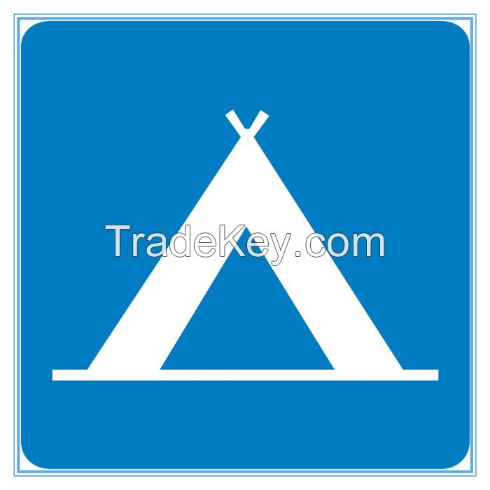 Colombia road traffic camping area sign, Colombia road traffic camping area signal