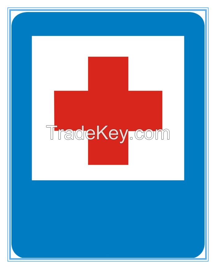 Colombia road traffic first aid sign, Colombia road traffic first aid signal