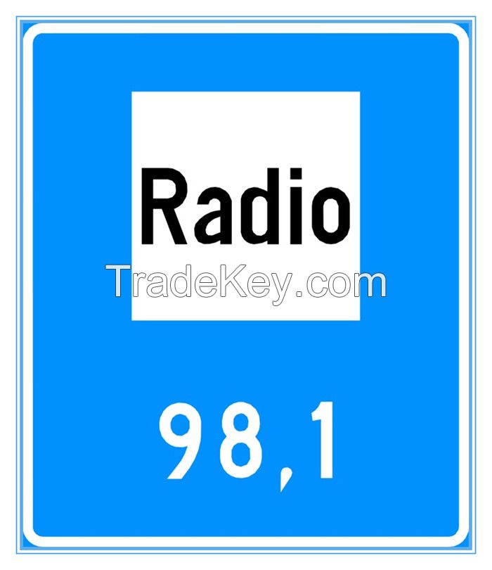 Finland road traffic radio station (frequency in MHz) sign, Finland road traffic radio station (frequency in MHz) signal