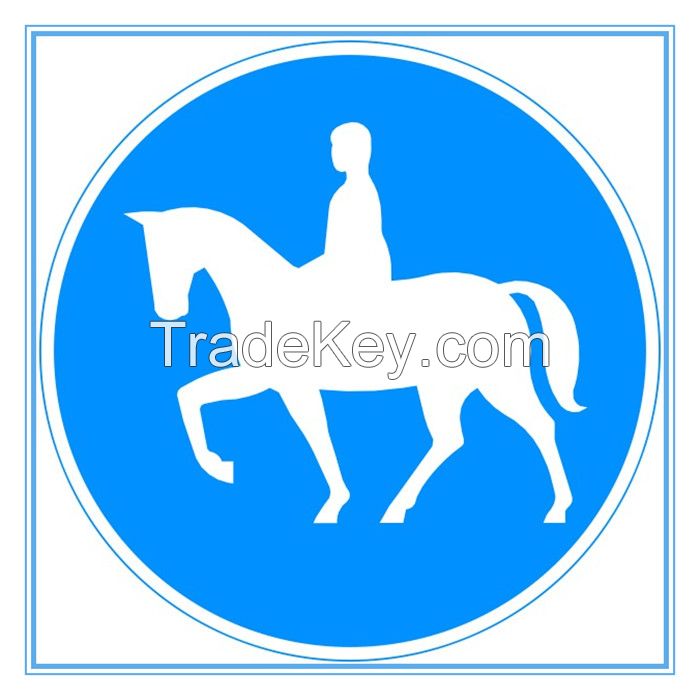 Finland road traffic track for rider on horseback sign, Finland road traffic track for rider on horseback signal