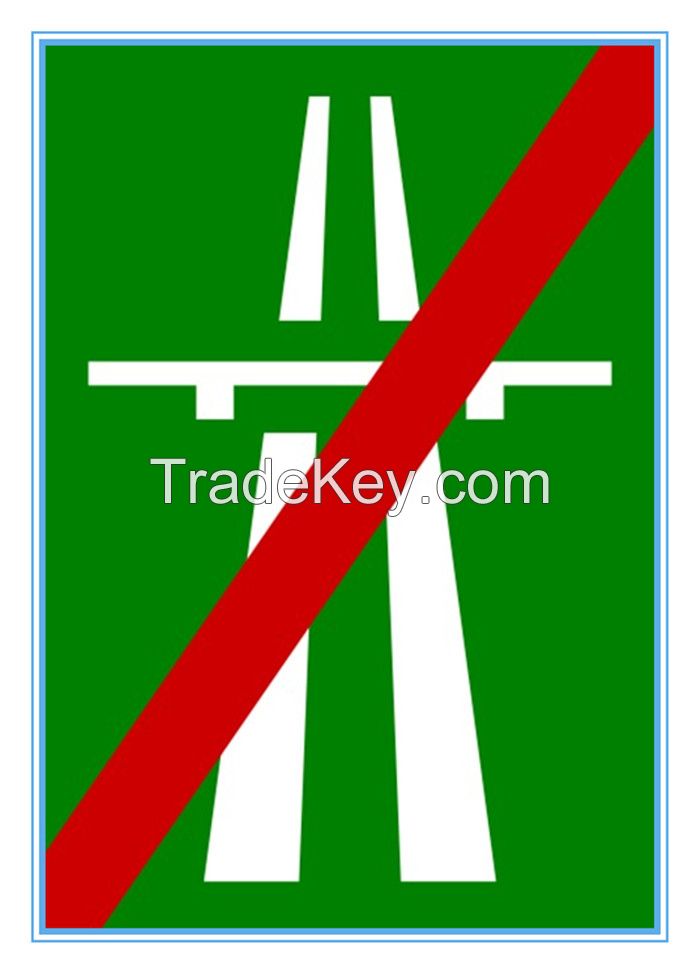 Greece road traffic end of motorway sign, Greece road traffic end of motorway signal