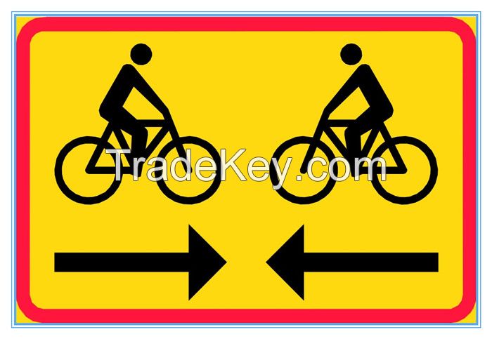 Finland road traffic two-way cycle track sign, Finland road traffic two-way cycle track signal