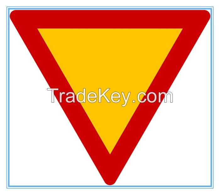 Greece road traffic yield give way sign, Greece road traffic yield give way signal