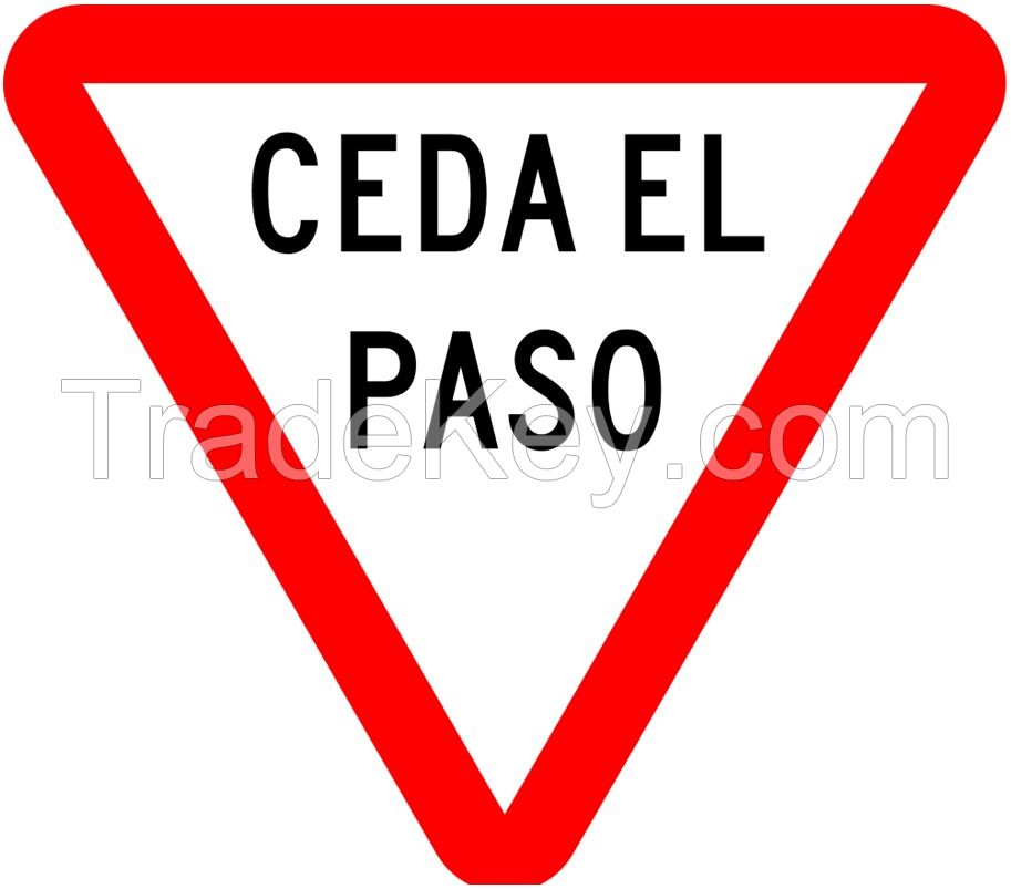 Ecuador road traffic yield sign, Ecuador road traffic yield signal